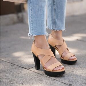 Michael Kors Leather Platform Heels – Size 7.5